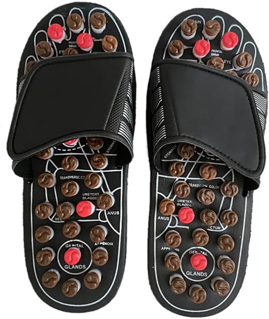Voetmassage Slippers Sandalen - Reflexologie - Neuropathie - Plantar Fasciitis - Artritis Pijnverlichting en Verbetering van Circulatie - Cadeaus voor Mama en Papa (38-39) van Merkloos	