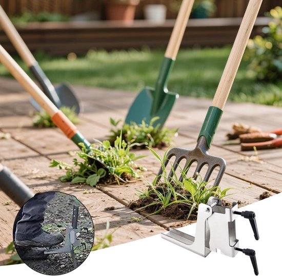 Voetpedaal voor tuinieren, met compatibiliteit voor standaard vorken en spades. Gemakkelijk graven en wieden - tuinhulp - ergonomisch ontwerp - groen - handig in gebruik - tuinaccessoire - geschikt voor alle vorken en spades. van Merkloos	