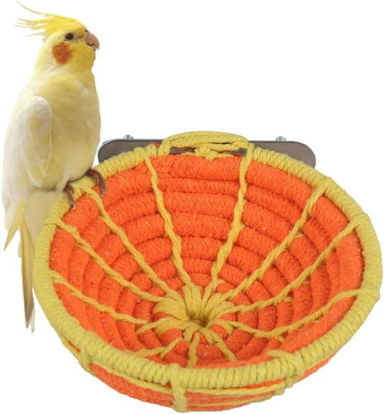 Vogelbroednest - Opknoping - Weave - Vogel Hennep Touw Nest voor Parkiet - Valkparkiet - Kanarie - Lovebird - Kleine Vogels van Fancywhoop