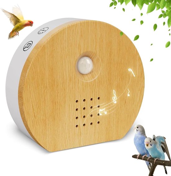 Vogelgezjilpbox - zingende vogelsensor - badkamer decoratieve box met natuurlijke vogelgeluiden - bewegingsmelder met vogelgeluiden - voor wandmontage van AwoX