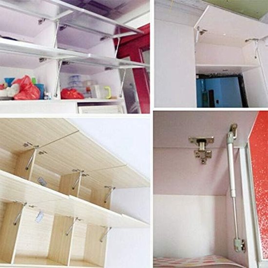 Vogueing Tool Gas Lift Strut, 4pcs Spring Gas Strut Steel Lift Down Soft Close Hinge for Kitchen Cabinet Door (20N) van Merkloos	