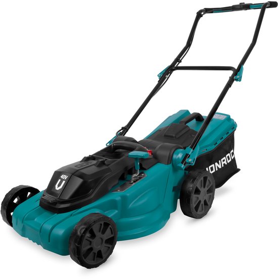 VONROC Accu Grasmaaier – 40V – 38 cm maaibreedte - Vier instelbare maaihoogtes: 35/45/55/65 mm - Incl. 45L Opvangbak - Excl. Accu’s en snellader van VONROC