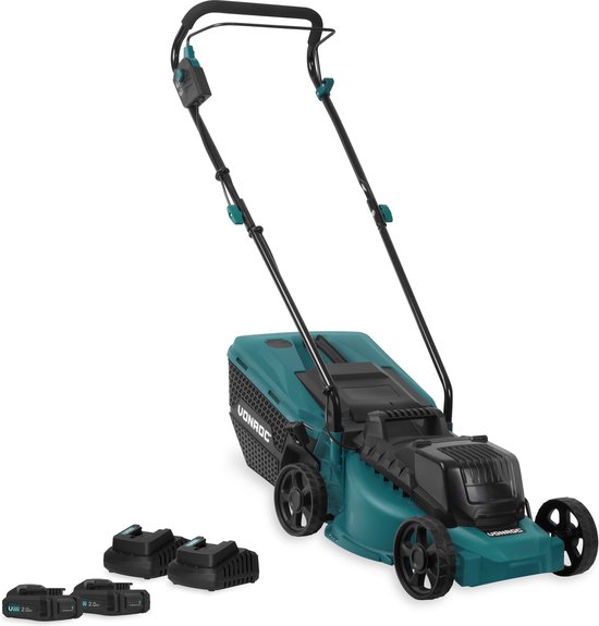 VONROC Accu grasmaaier 40V – Brushless – 33cm – Centrale hoogteverstelling – Incl. 2x 2.0Ah accu’s en snelladers van VONROC