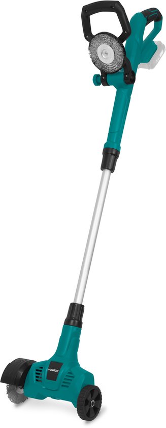 VONROC Accu Onkruidborstel 20V – telescopisch handvat - staal- en nylonborstel - excl. accu en lader