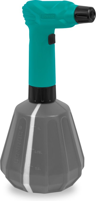 VONROC Elektrische Drukspuit - 1 liter - 4V - voor bewatering, onkruidbestrijding, schoonmaken en auto detailing - Incl. USB-C laadkabel van Merkloos	