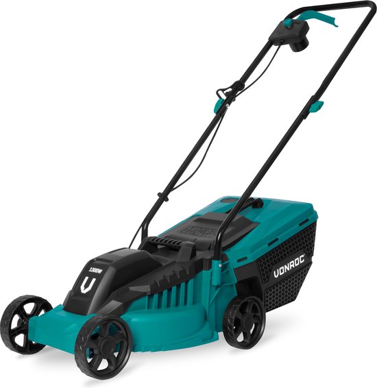 VONROC Elektrische grasmaaier – 1300W – 32cm maaibreedte – 30L opvangbak + vulindicator – Instelbare maaihoogte van VONROC