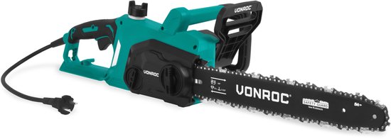 VONROC Elektrische Kettingzaag 2000W – Zwaardlengte: 40 cm – Kettingsnelheid: 15 m/s – Zelfsmerende ketting van VONROC