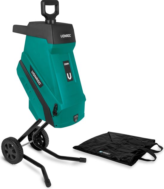 VONROC Hakselaar/Shredder 2500W - Voor takken tot Ø45mm - Incl. 45L opvangzak & duwstok van VONROC
