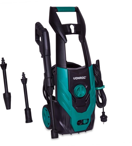 VONROC Hogedrukreiniger V14-1 - 1400W - 110 bar - 390 l/h - Incl. 5m slang, spuitstukken en accessoires van VONROC