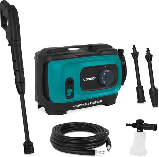 VONROC Hogedrukreiniger V18C - 1800W - 140 bar - drukregelaar - Incl. accessoires van VONROC