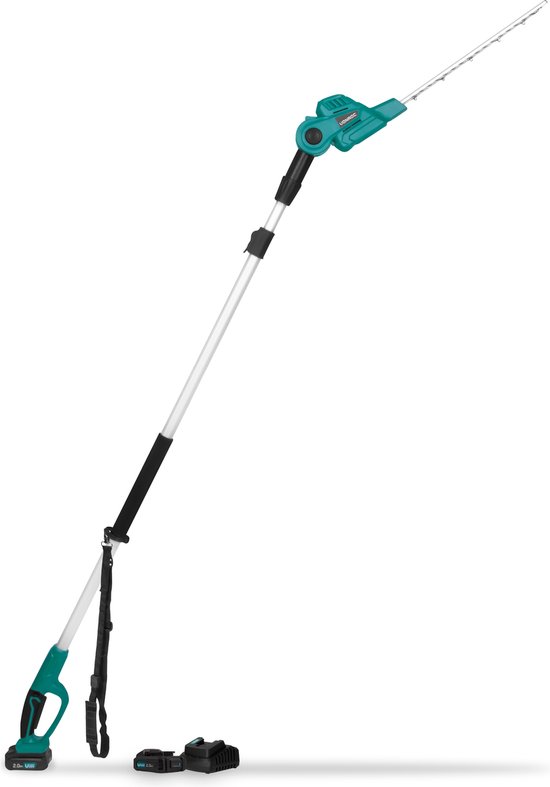 VONROC Telescopische Accu Heggenschaar 20V - Kantelbaar blad - Traploos verstelbaar (incl. 2x 2.0Ah Accu en snellader) van VONROC