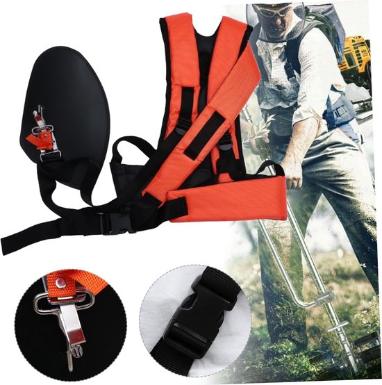 voor Bosmaaier Harnas-Verstelbaar-Oranje kleur-Harnas - Schouder riemen - Draagharnas-Nylon riemaccessoire - Gras Trimmer van Ferm