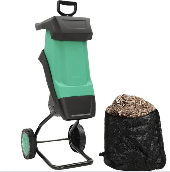 VORLOU - Gardebruk Hakselaar Compact – 2x 50L Zak 2400W Elektrisch - Groen van VORLOU