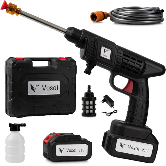 Vosoi Hogedrukreiniger - Draadloze Hogedrukreiniger - Hogedrukreiniger Auto - Hogedrukreiniger Accu - Terrasreiniger - Hogedrukspuit - Inc 2x 21V Accu van Merkloos	