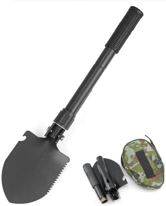 Vouwbare Survival Schoffel - Duurzaam & Compact - Met Draagtas voor Kamperen, Wandelen, Tuinieren & Noodgevallen van Merkloos	