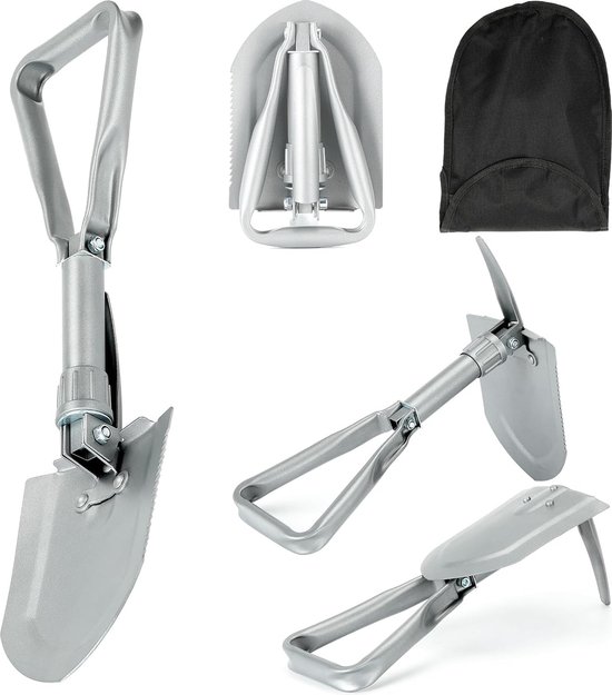 Vouwspade 58 cm, inklapbare sneeuwschuiver, 50# inklapbare schop, camping, zeer sterk, extra stabiele schep van koolstofstaal, met draagtas, voor outdoor, wandelen, jagen, auto, noodsituatiegeschenken van JØRN BERG™
