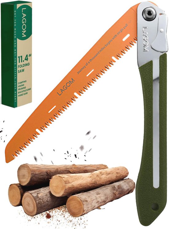 Vouwzaag voor takkenzagen - 11,4 inch opvouwbare handzaag van SK5-staal voor camping en survival van Merkloos	