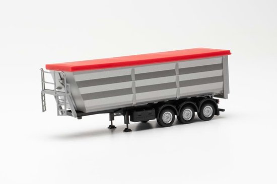 Vrachtwagen model stalen oplegger, zilveren miniatuur op schaal 1:87, verzamelstuk, Made in Germany, kunststof
