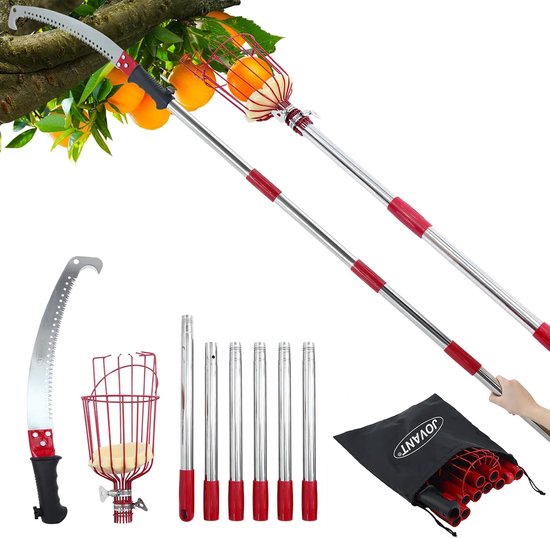 Vruchtenplukker Telescoop - Fruitverzamelaar Lange Steel - Oogsten Zonder Ladder - Verstelbare Lengte Tot 2.4m - 2.4 Meter