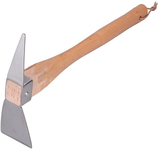 VT Goods - Tuinpluk Mattock - Roestvrijstalen houweel - Houten handvat - Voor verplanten - Sterk en duurzaam - Geschikt voor tuinieren - 15-inch