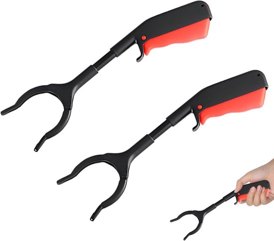Vuilnistang Set - Grijper Senioren Kinderen - Afval Opruimen - Antislip Precisietanden - 30 Cm Lengte - Zwart