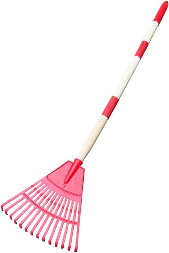 Waaier hark - Bladhark Tuinhark - Gazon Onderhoud - 14 Tanden - 50 cm - Rood