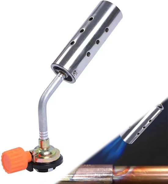 Warmte onkruidbrander – Roestvrijstalen gasbrander, windbestendig, voor onkruid en barbecue van Merkloos	