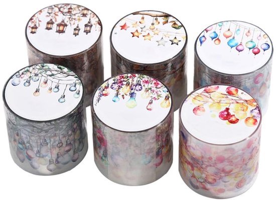 Washi-tape - 6 Rollen Kleurrijke PET-tape - Vintage Bloemenstickers - Transparant - Voor Decoratief Bullet Journal - Scrapbooking - Knutselen