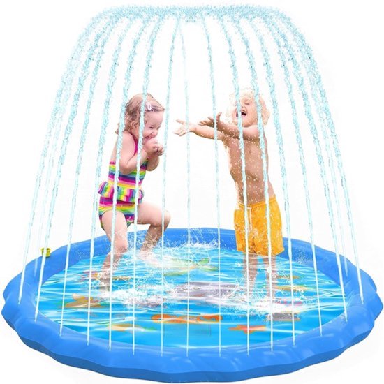 Water Speelmat voor Kinderen van 170 cm, Spuiter en Waterplezier voor Buiten, Tuin en Zomeractiviteiten, Ideaal voor Kinderen van 2-3 Jaar en Honden