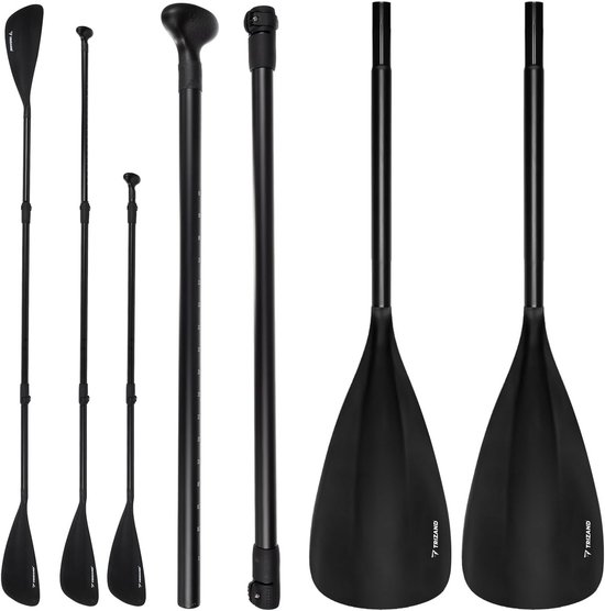 Water Sport Peddel - SUP Kajak Peddel - Wateravontuur - 2-in-1 Functie - 163-229 cm - Zwart