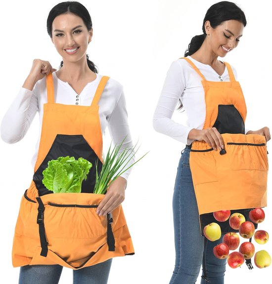 Waterdicht canvas tuinschort voor dames en heren - 227 ml - ideaal voor oogsten en tuincadeaus.