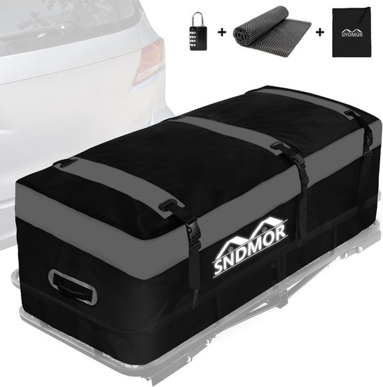 Waterdichte Cargo-draagtas voor Auto, 19 cu ft (150 x 60 x 60 cm) met Verstevigingsriemen van Merkloos	