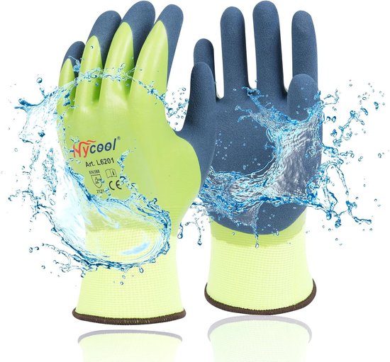 Waterdichte Tuinhandschoenen voor Mannen en Vrouwen, Foam Latex en Rubber Coating, Maat 11/XXL, Perfect voor Tuinieren en Buitenwerk