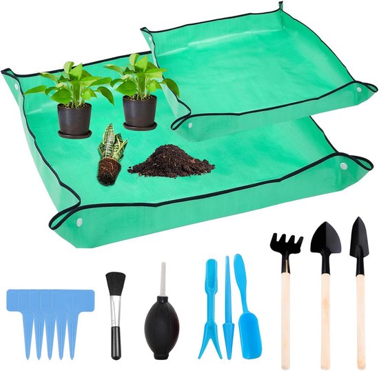 Waterdichte Tuinmat Set met Tuingereedschap - 2 Stuks en 13 Onderdelen