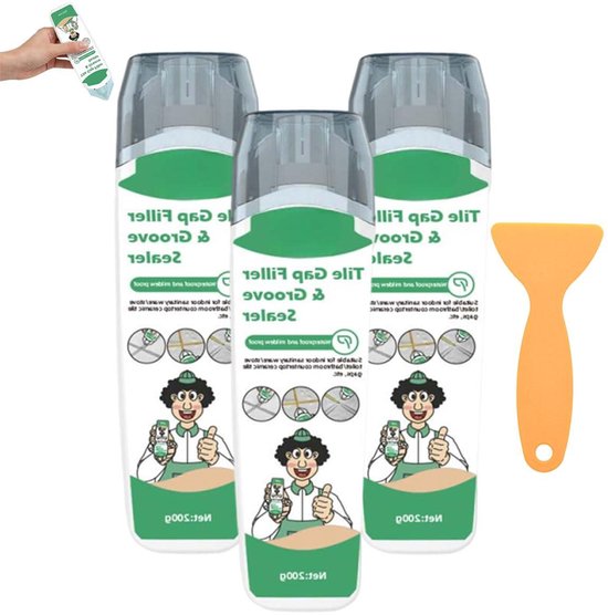 Waterdichte voegenvuller & afdichtstift, voegenverzegeler voor het herstel en vernieuwen van tegelvoegen, draagbare waterdichte afdichtmiddel voor badkamervoegen (3 stuks)