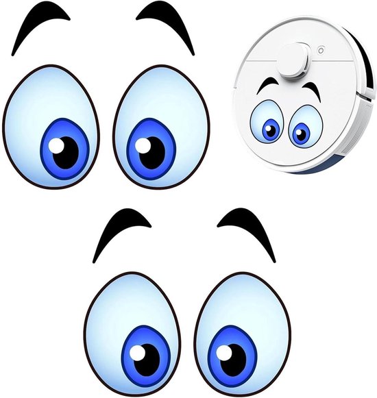 Waterdichte zelfklevende oogstickers voor robots - set van 2 stuks - grappige decoratieve stickers - geschikt voor robotmaaiers en robotstofzuigers van Merkloos	