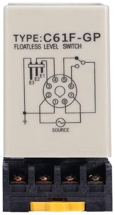 Waterpeil-sensor - Vlotterschakelaar - Peilregelaar - C61F-GP AC 220V 50/60 Hz Relaisdetector-Regelaar Met Basis Voor Landbouwindustrie