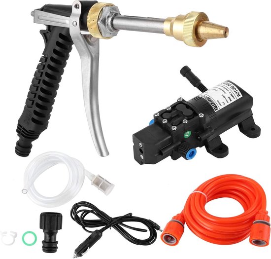 Waterpistolen 12V Draagbare 130PSI Hogedrukreiniger Waterpomp Slang Kit 80W Krachtige Wassen Cleaner van Merkloos	