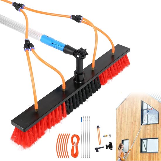 Watersproeier Stang - Raamwisser Telescoop - Hoge Ramen Wassen - Verstelbare Lengte - 7 meter - Zilver
