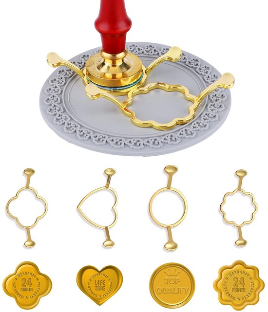 Wax Seal Kit - 4 Vormen - Metalen Lakzegelvormen voor Huwelijksuitnodigingen - Enveloppen Decor - Geschenkverpakkingen van Merkloos	