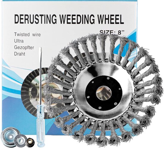 Weed Borstel voor Borstelsnijder - 200 x 25.4 mm - Professionele Draadborstel voor Borstelsnijder en Onkruidtrimmer - Verwijdert Effectief Onkruid en Mos van Merkloos	