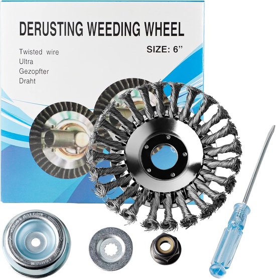 Weed Brush voor Brush Cutter - 150 x 25.4 mm - Professionele Draadborstel voor Onkruidtrimmer - Effectief Onkruid en Mos Verwijderen van Merkloos	