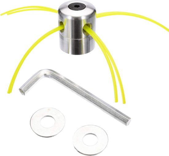 Weed Eater-draad, Aluminium Grastrimmerkop, Trimmerkop Spoelset met 4 Lijnen, Maaierkabel, Montagering en Sleutel, voor Grasmaaier van FEPITO