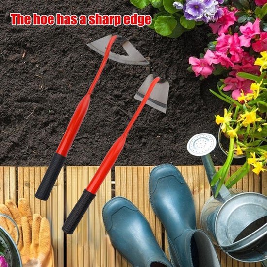 Weed Hark - Handmatig Tuingereedschap van Staal - Hark voor Tuinplanten - Draagbaar Stalen Onkruidbestrijdings- en Grondlosmaakgereedschap