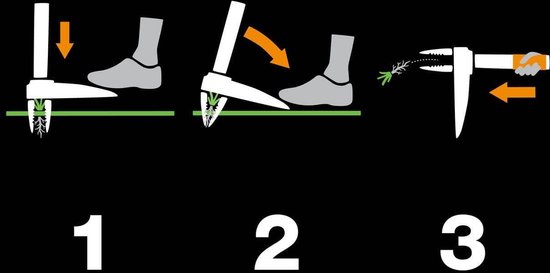 Weed plug - 1 m length - stainless steel/plastic - black/orange Xact 1020126 van Fiskars