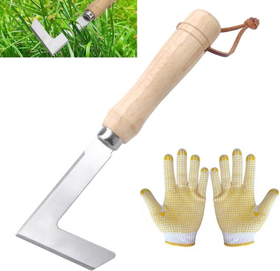 Weed Scraper - Joint Scraper - RVS - Houten Handgreep - Onkruidbestrijdingsgereedschap - Tuingereedschap - Cadeau voor Tuinliefhebbers van Merkloos	