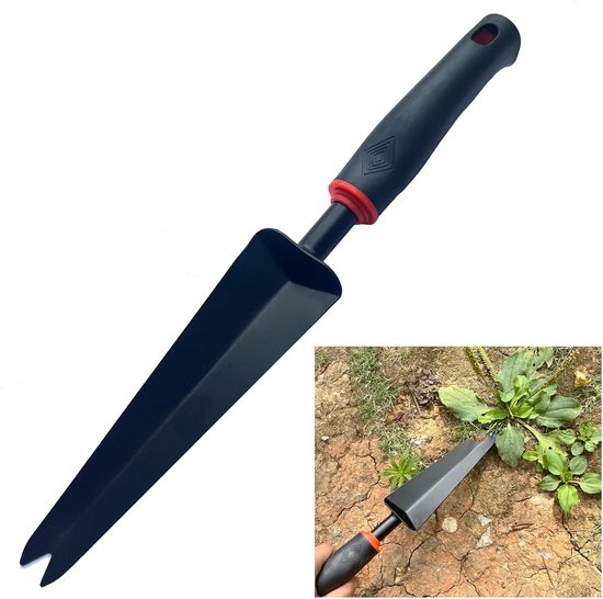 Weeder - Handmatige Weeder - Tuingereedschap - Verticale Weeder, Tuinwieder, Ergonomisch handvat, Geschikt voor tuin en erf Wieden, Onkruid en mos verwijderen, Zwart, 34,5x5cm van Merkloos	