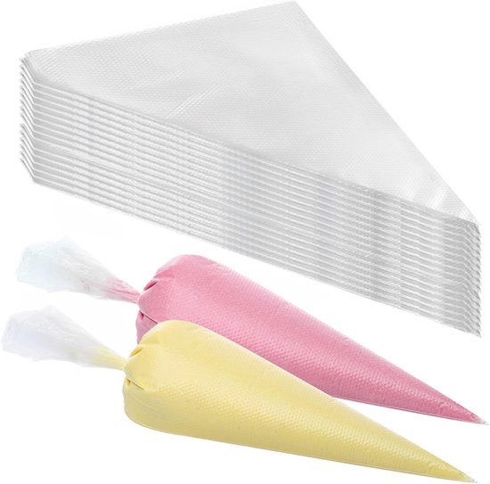 Wegwerp spuitzakken - 100 stuks - 31 x 21 cm - grote wegwerpspuitzakken - professionele spuitzakken - extra dik en sterk voor versieren en bakken van fondant taarten en cupcakes