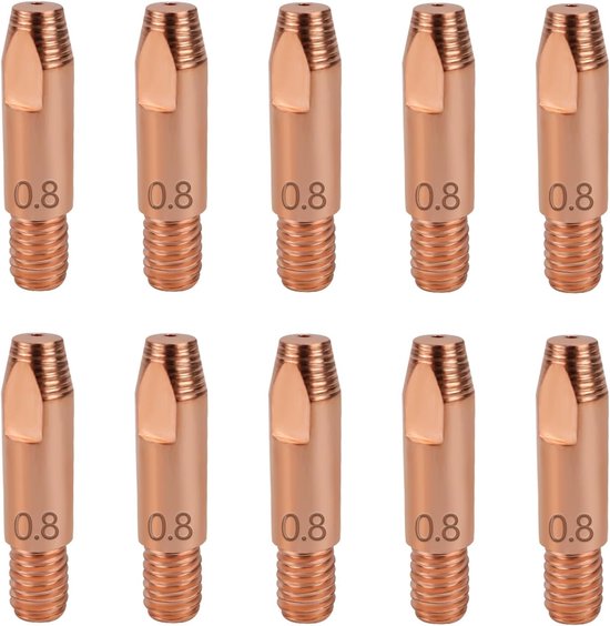 Welding contactpunten 0.8 mm, 10 stuks M6 lasnozzles set voor Mig/Mag lasmachine, ideaal voor precisielassen