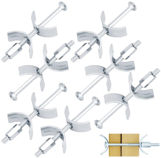 Werkbladverbinder - 6 stuks - meubelverbinders - 100 mm plaatverbinder - massief houten verbindingen - werkblad - verbindingsschroef - veilige en stabiele oplossing om werkbladen te verbinden - duurzaam en eenvoudig te monteren van Merkloos	